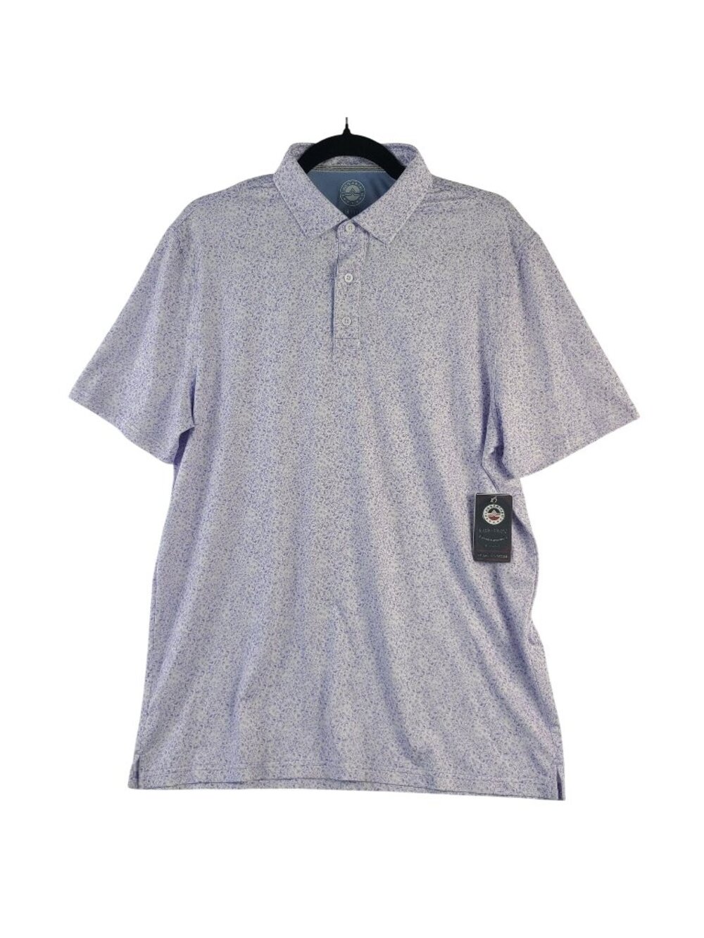 NEW Flag & Anthem MadeFlex Polo Shirt White & Lavender Sz M Short Sleeve